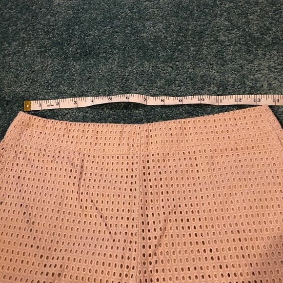 Ark & Co. Eyelet Lace Overlay Dress Shorts S SM Small Light Pink Ivory Cream Zip - Picture 6 of 8